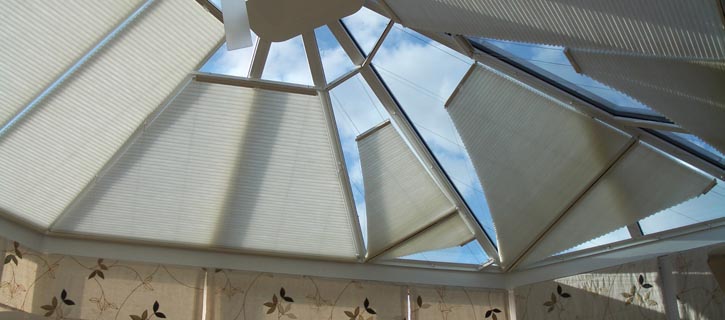 Conservatory shaped roof blinds