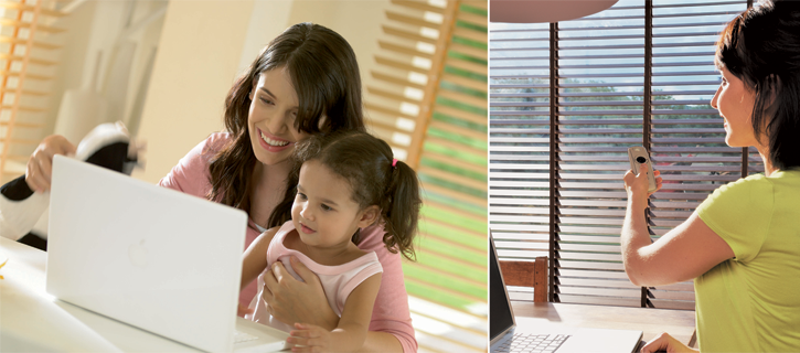 easy control of the light with motorised venetian blinds